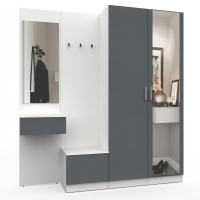 Набор мебели для прихожей "Марсель-108" МР 01-108 В2160 Ш2000 Г420 (ЛДСП Графит серый)